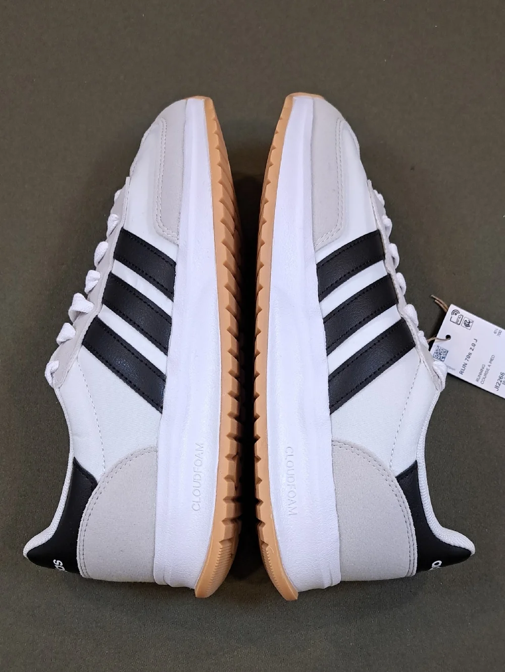 Adidas Run 70s 2.0 Shoes - Color: White/Black/Grey - Size: Kids 7